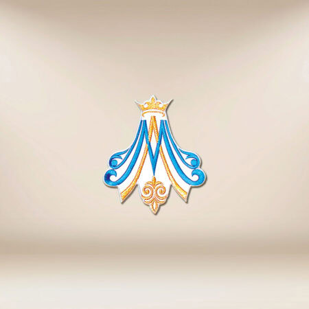 Embroidered appliqué "M" blue