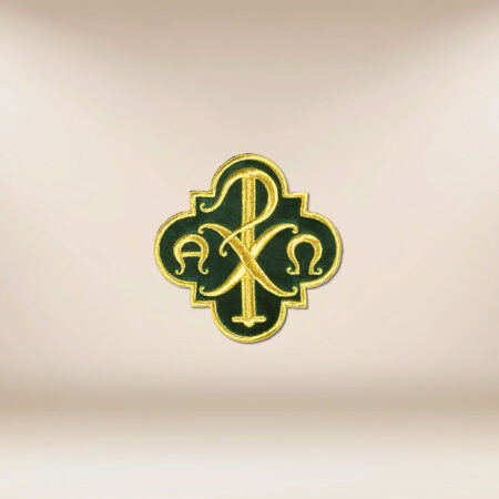 Embroidered appliqué on plush "PX"