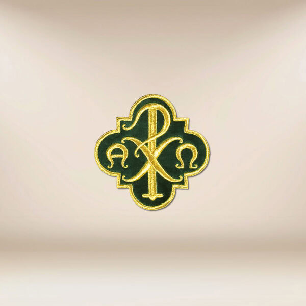 Embroidered appliqué on plush "PX"