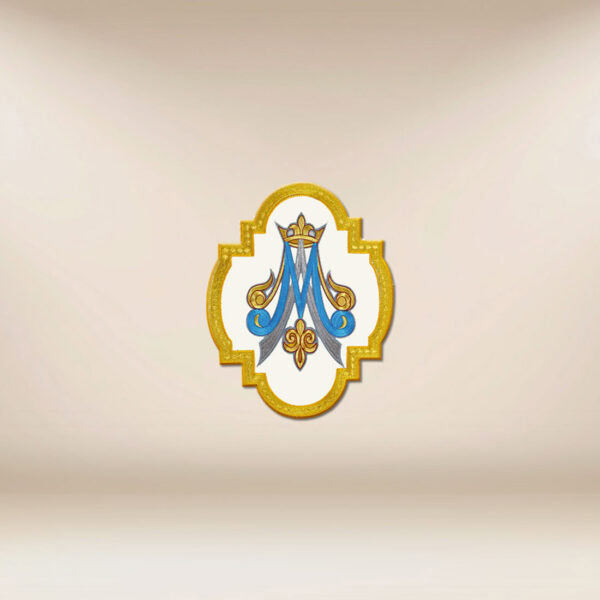 Embroidered appliqué "M in a frame"