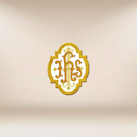 Embroidered appliqué "IHS in a frame"