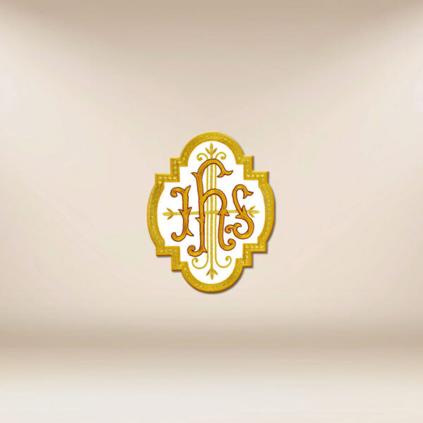 Embroidered appliqué "IHS in a frame"