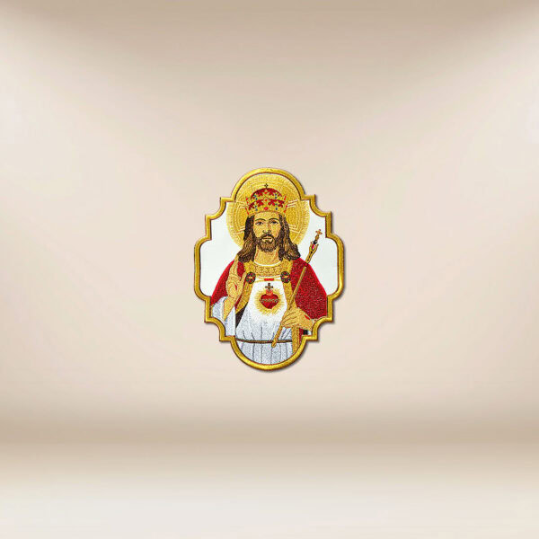 Embroidered appliqué "Jesus the King"