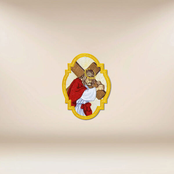 Embroidered appliqué "Jesus with the Cross"