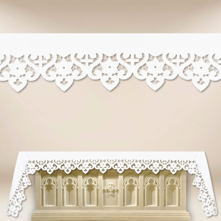 Obrus haftowany “Bianco Fiori” – na dowolny wymiar