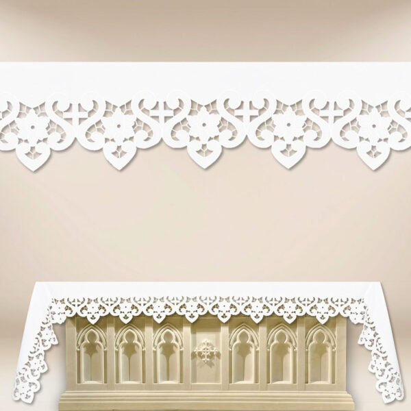 Obrus haftowany “Bianco Fiori” – na dowolny wymiar