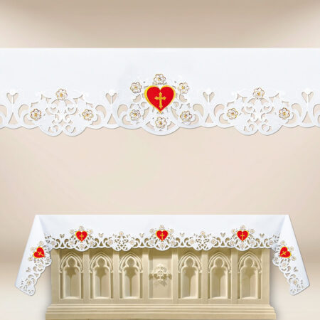 Embroidered tablecloth "Heart of Jesus" - any size
