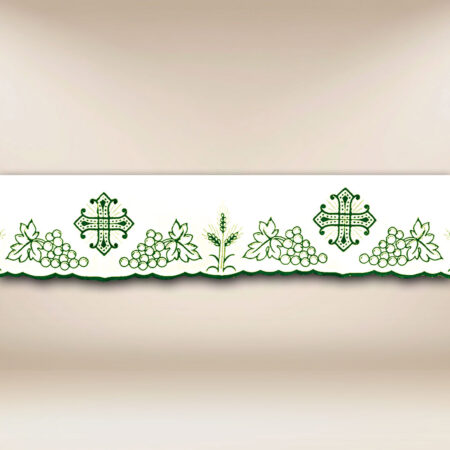 Green liturgical lace embroidery
