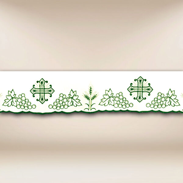 Green liturgical lace embroidery
