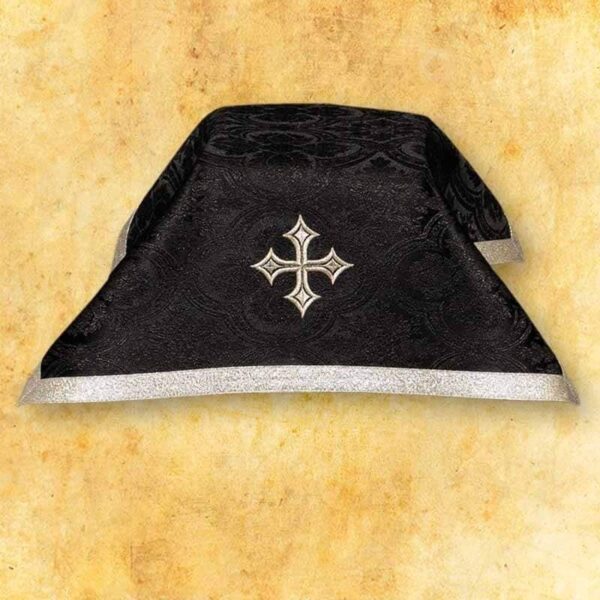 Black Chalice Veil with Silver Decorative Ribbon 45×45