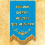 Mini embroidered banner - Our Lady of the Rosary