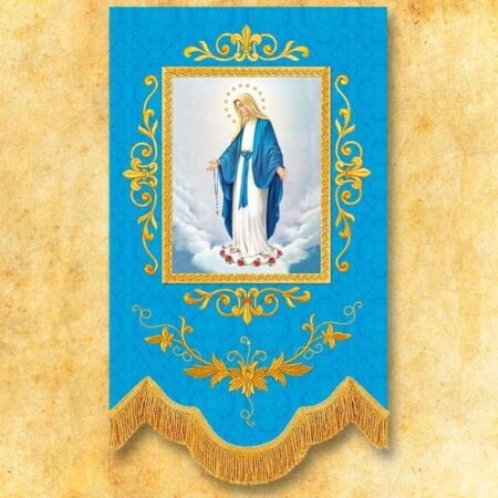 Mini Banner with the Image of Our Lady of the Rosary