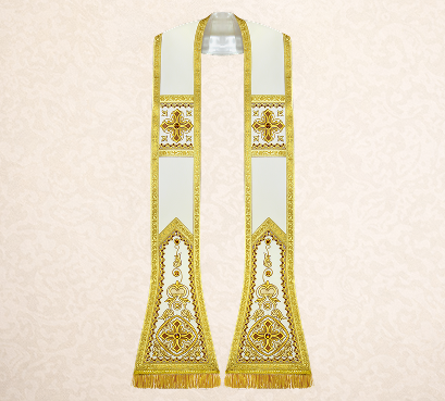 “Brillante-Bianco” Embroidered Roman Stola