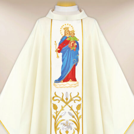 Chasuble with Embroidered Image "Our Lady Help of Christians"