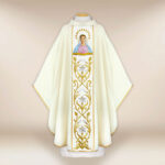 Chasuble with embroidered image of "Our Lady of Medjugorje"