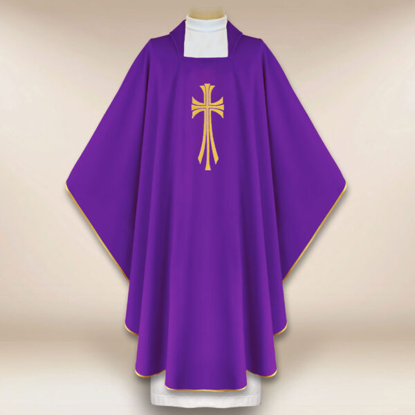 Embroidered Chasuble Cross in Purple