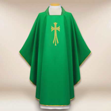 Embroidered Cross Green Chasuble