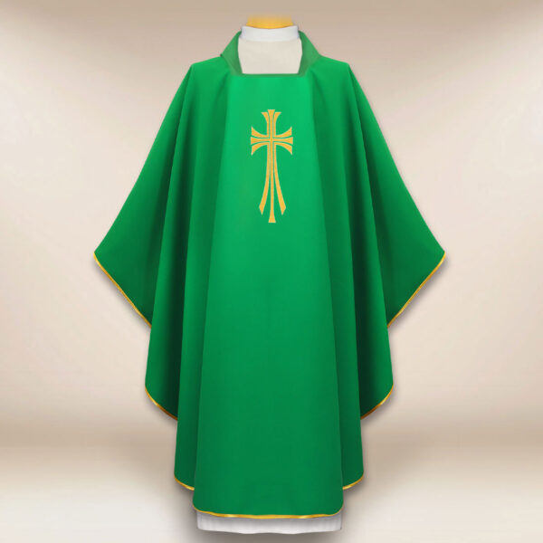 Embroidered Cross Green Chasuble