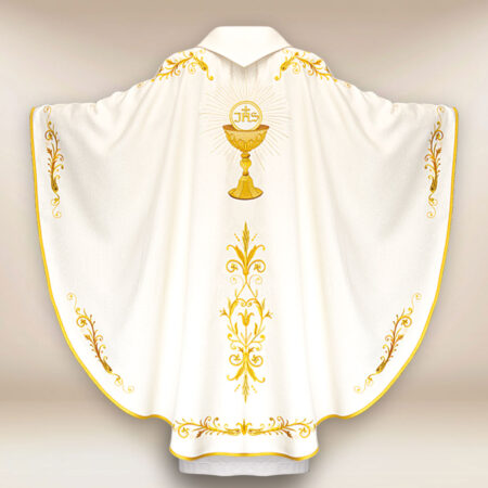Embroidered Ecru Chasuble with Chalice
