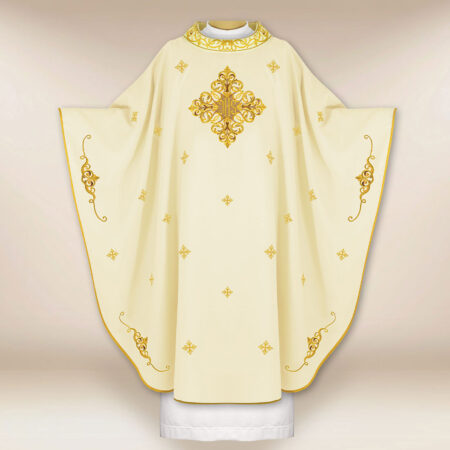 Liturgical Chasuble with IHS Embroidery