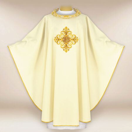 Liturgical Chasuble with IHS Embroidery