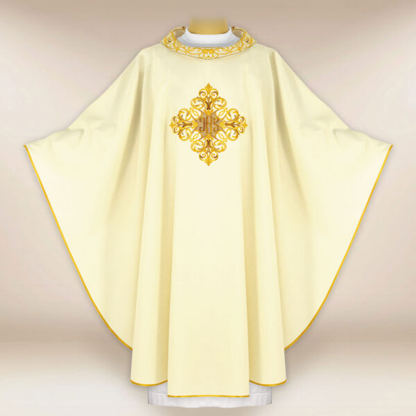 Liturgical Chasuble with IHS Embroidery