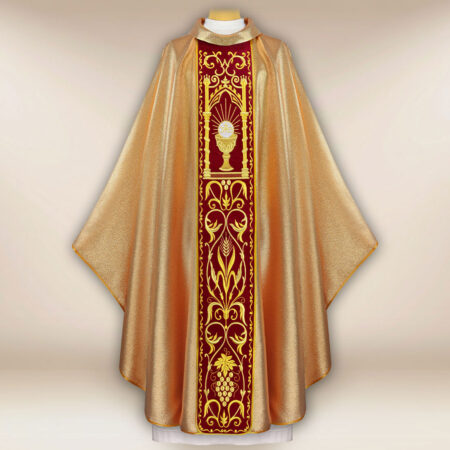 Ornat z haftowanym pasem pluszowym “Kielich”