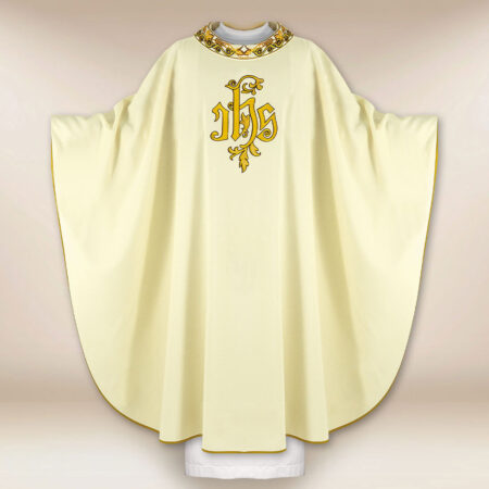 Liturgical Chasuble with IHS Embroidery