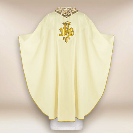 Liturgical Chasuble with IHS Embroidery
