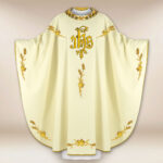 Liturgical Chasuble with IHS Embroidery