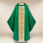 Green Jacquard Embroidered Chasuble