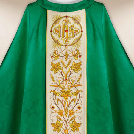 Green Jacquard Embroidered Chasuble