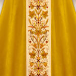 Embroidered jacquard chasuble in gold