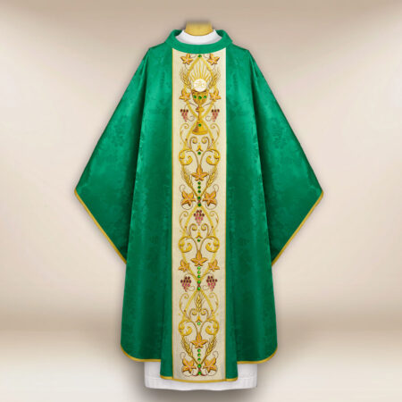 Embroidered chasuble with chalice motif