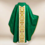 Embroidered chasuble with chalice motif