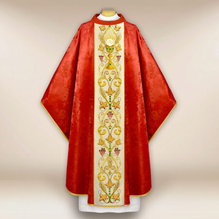 Embroidered chasuble with the chalice motif