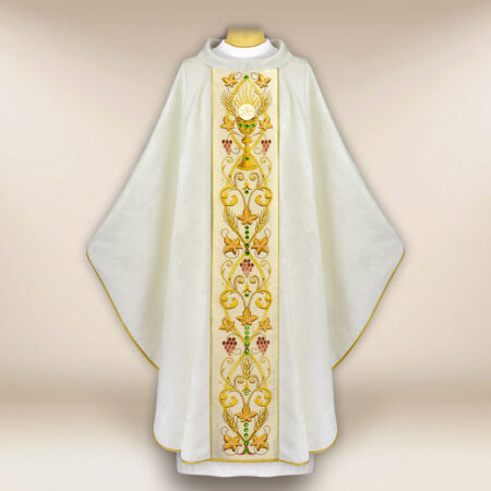 Embroidered chasuble with chalice motif