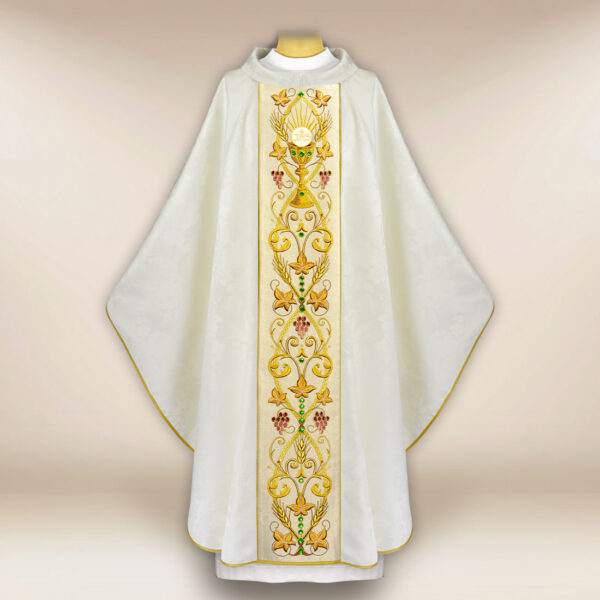 Embroidered chasuble with chalice motif