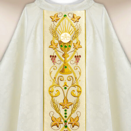 Embroidered chasuble with chalice motif