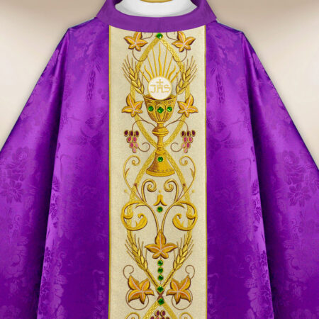 Embroidered chasuble with chalice motif