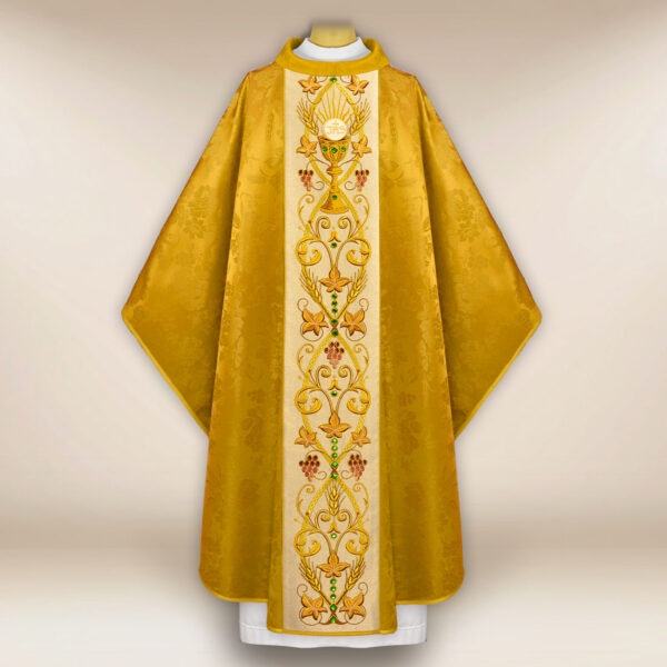 Embroidered chasuble with chalice motif