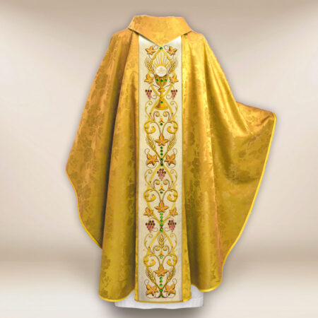 Embroidered chasuble with chalice motif