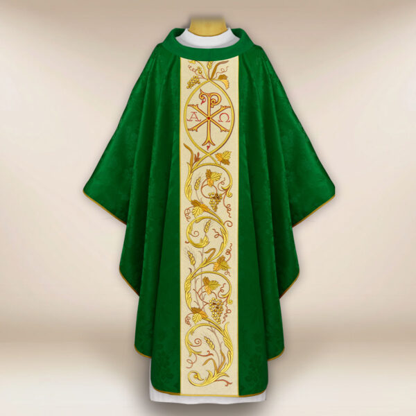 Embroidered chasuble with PX Christum