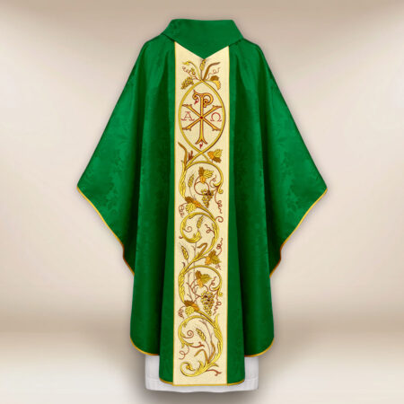 Embroidered chasuble with PX Christum