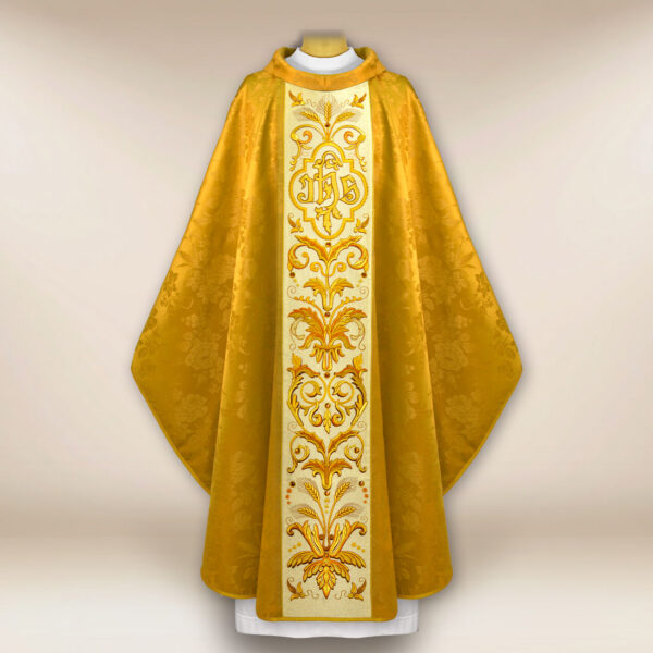 Embroidered Golden IHS Chasuble