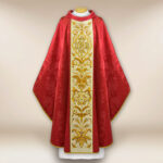 Embroidered Chasuble IHS Red