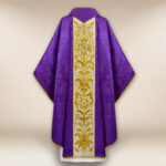 Embroidered IHS Chasuble in Purple
