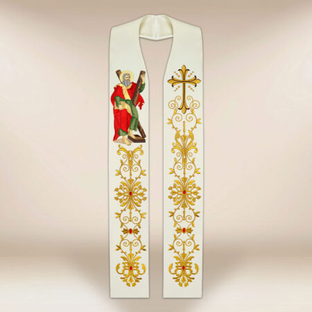 Stuła haftowana “Św. Andrzej”