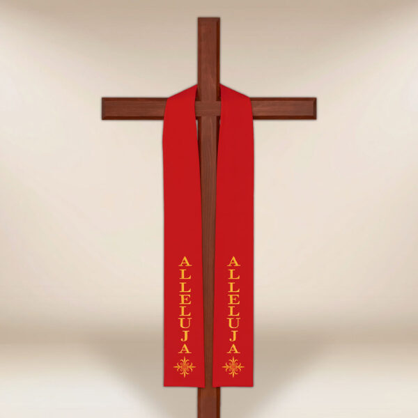 Stuła haftowana na duży krzyż “Alleluja”