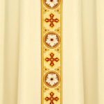 Liturgical embroidered chasuble in ecru